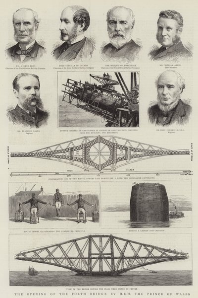 Die Eröffnung der Forth Bridge durch HRH den Prinzen von Wales (Gravur) von English School