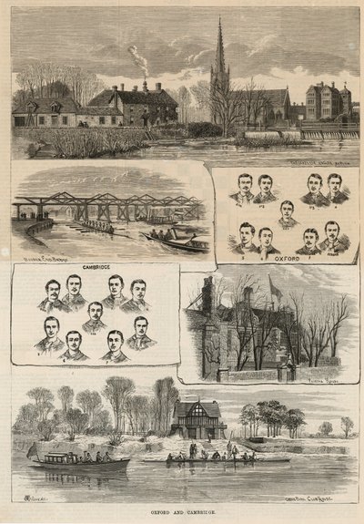 Das Oxford und Cambridge Bootsrennen von English School