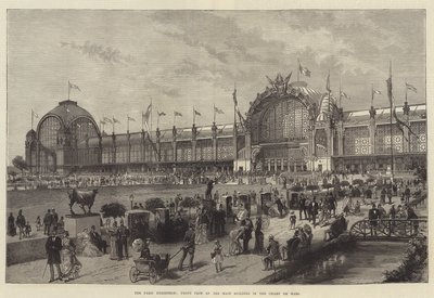 Paris-utstillingen, forfra av hovedbygningen i Champ de Mars (gravering) av English School