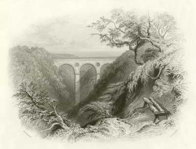 The Peaths Bridge and Ravine, Berwickshire av English School