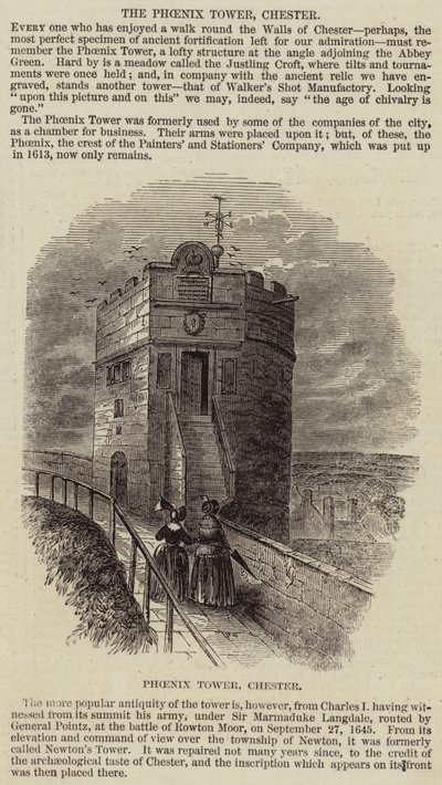 Der Phoenix Tower, Chester (Gravur) von English School