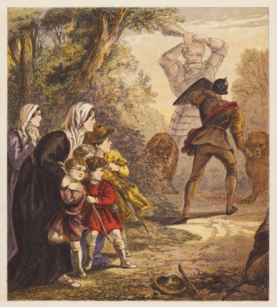 Pilegrimsbarna (fargelitografi) av English School