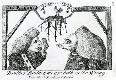 Die Säulen des Staates, um 1756 von English School