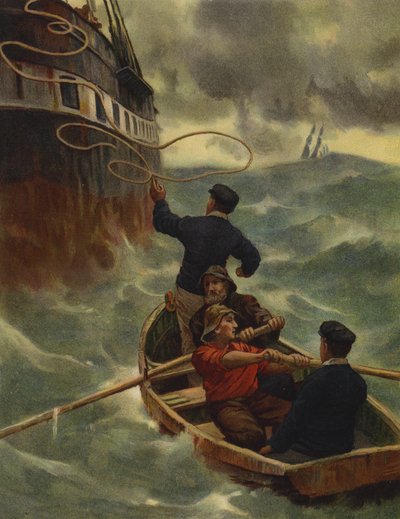 Losbåten (chromolitho) av English School