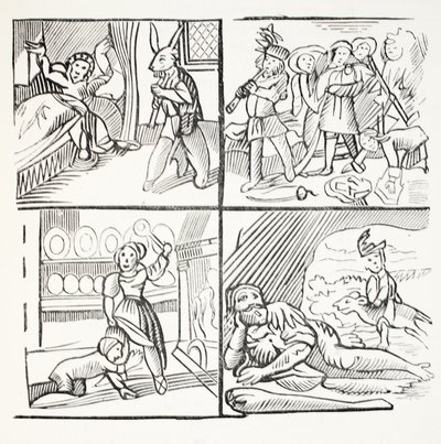 The Pleasant History of Jack Horner, illustrasjon fra Chap-books of the Eighteenth Century av John Ashton, pub. 1882 av English School