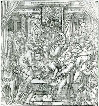 Paven undertrykt av kong Henry VIII, 1534 av English School