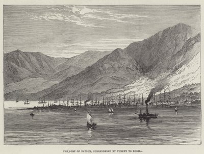 Havnen i Batoum, overgitt av Tyrkia til Russland (gravering) av English School