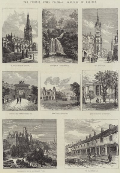 Preston Guild Festival, Sketches of Preston (gravering) av English School