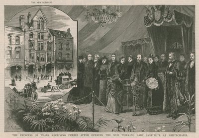 Prinsessen av Wales mottar vesker etter å ha åpnet det nye Working Lads Institute på Whitechapel av English School