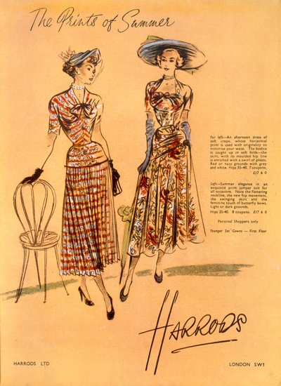 The Prints of Summer, fra Harrods Ltd juni 1948 av English School