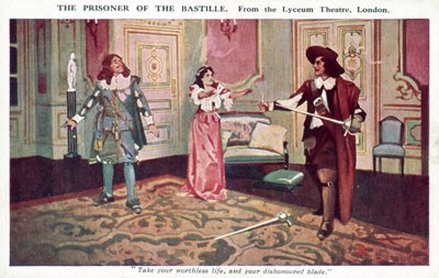 The Prisoner of the Bastille, fra Lyceum Theatre, London (farge litho) av English School