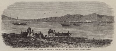 Den foreslåtte kanalen over Isthmus of Suez, Suez og Rødehavet, sør for Isthmus (gravering) av English School
