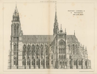 Den foreslåtte katedralen i Westminster av English School