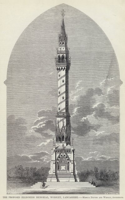 The Proposed Ellesmere Memorial, Worsley, Lancashire (gravering) av English School