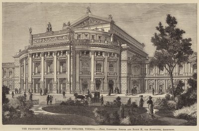 The Proposed New Imperial Court Theatre, Wien (gravering) av English School