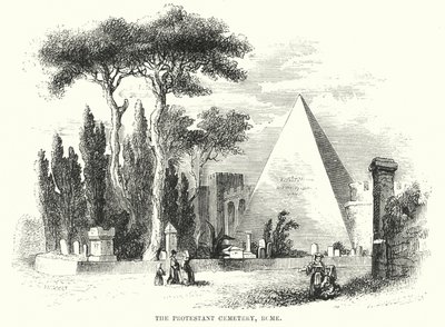 Den protestantiske kirkegården, Roma (gravering) av English School