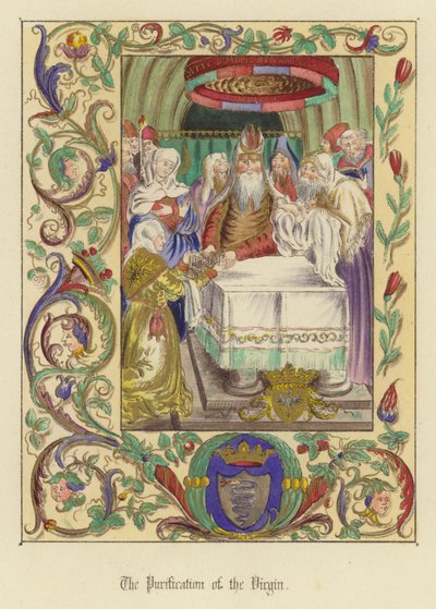 The Purification of the Virgin (farge litho) av English School