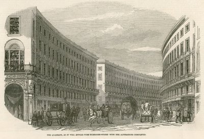 Quadrant, Regent Street, London, slik den vil se ut fra Tichborne Street med endringene fullført av English School