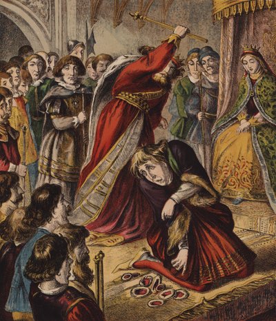 The Queen of Hearts, She Made Some Tartars (farge litho) av English School
