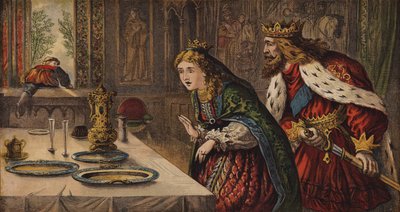 The Queen of Hearts, She Made Some Tartars (farge litho) av English School