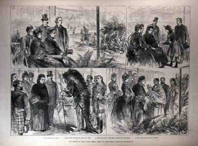 Dronningen på Wild West Show of the Great American Exhibition, fra The Illustrated London News, 21. mai 1887 av English School