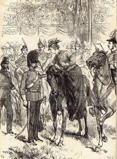 Dronningen distribuerer Victoria Crosses i Hyde Park av English School