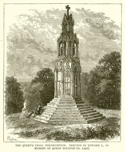 Queens Cross, Northampton. Oppført av Edward I, til minne om dronning Eleanor (D. 1290) av English School