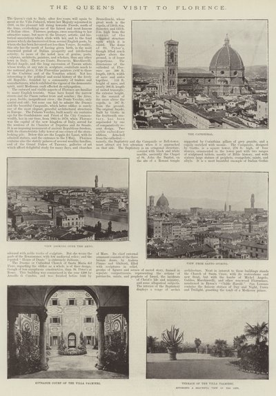 Dronningens besøk i Firenze (gravering) av English School