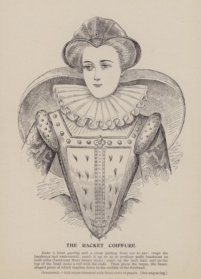 Racket-frisyren (gravering) av English School