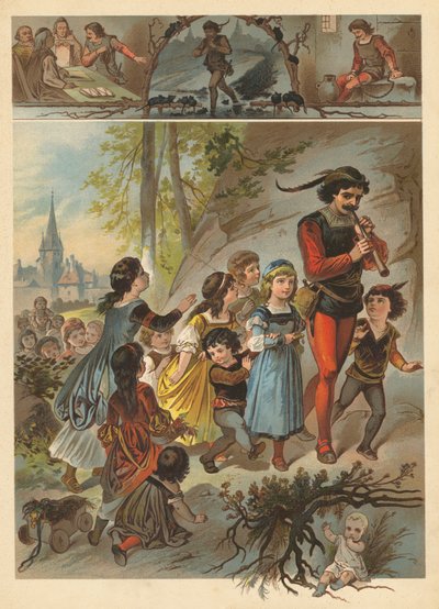 Rottefangeren i Hameln (chromolitho) av English School