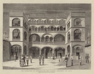 Die Rebellion in Afghanistan, die britische Residenz in Kabul von English School
