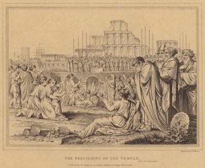 Der Wiederaufbau des Tempels, Esra (Gravur) von English School
