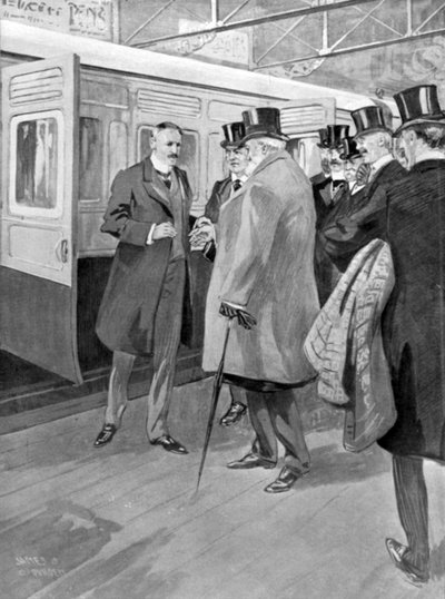 The Reception of Lord Milner, illustrasjon fra The King, 1. juni 1901 av English School