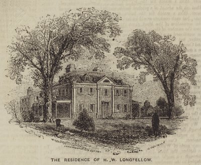 Residensen til H W Longfellow (gravering) av English School