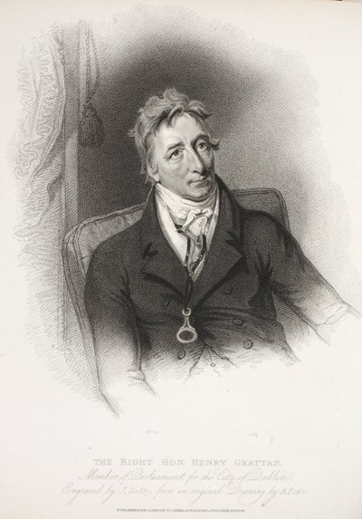 The Right Honorable Henry Grattan, eng J. Godby fra originaltegning av A. Pope, 1810 av English School
