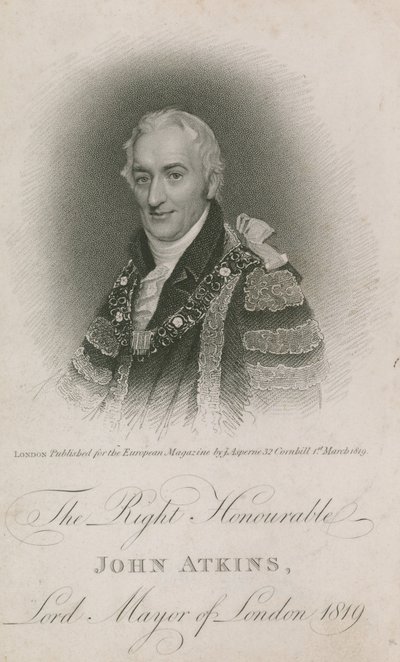 The Right Honorable John Atkins, Lord Mayor of London 1819 av English School