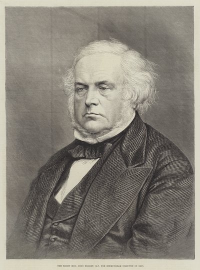 The Right Honorable John Bright, MP for Birmingham, valgt i 1857 (gravering) av English School