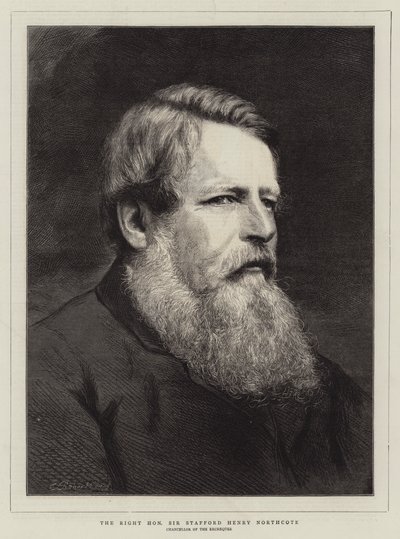 The Right Honorable Stafford Henry Northcote (gravering) av English School