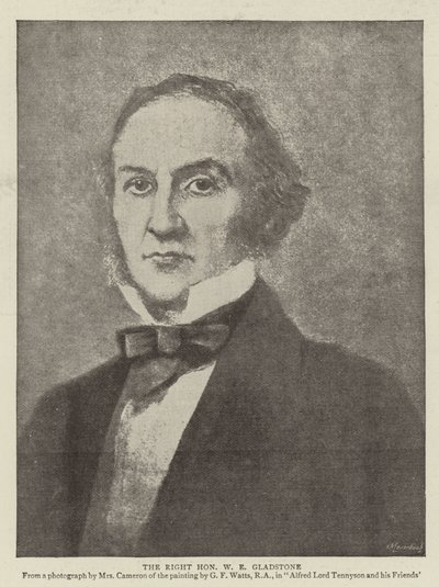 The Right Honourable W E Gladstone (litho) av English School