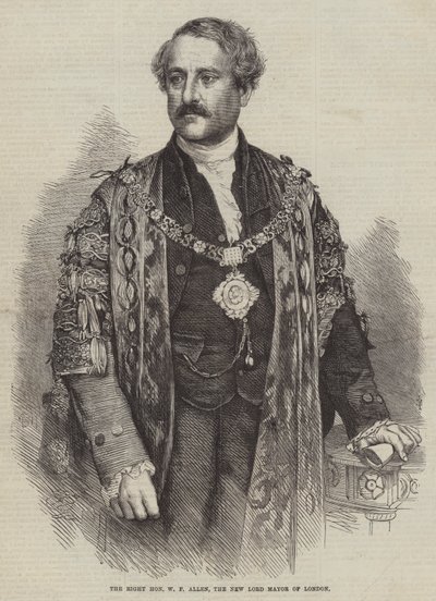 The Right Honourable W F Allen, den nye Lord Mayor of London (gravering) av English School
