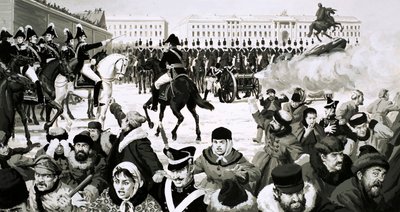 The Rise and Fall of the Romanovs: The Wars with the West (gouache på papir) av English School
