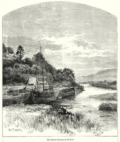 The River Conway ved Trefriw (gravering) av English School