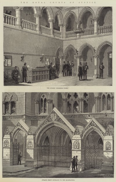 The Royal Courts of Justice (gravering) av English School
