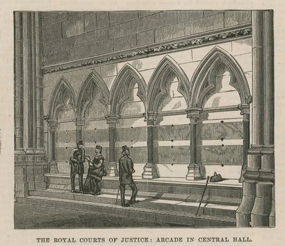 The Royal Courts of Justice: Arcade i Central Hall av English School