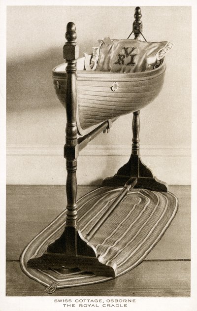 The Royal Cradle, Swiss Cottage, Osborne House, Isle of Wight, ca. 1893 (tre) av English School