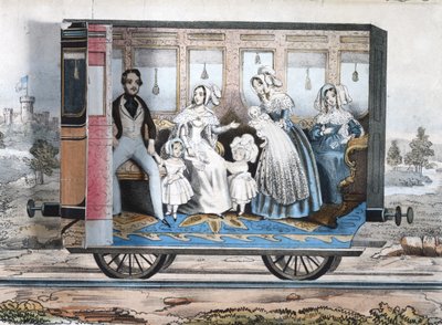 Den kongelige jernbanevogn, ca. 1848 av English School