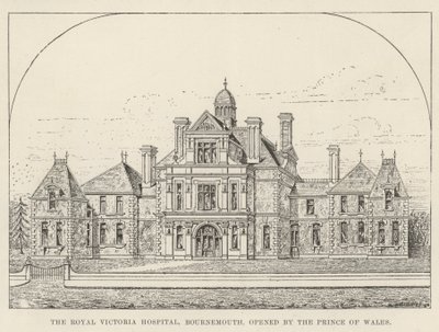 Royal Victoria Hospital, Bournemouth, åpnet av Prince of Wales (gravering) av English School
