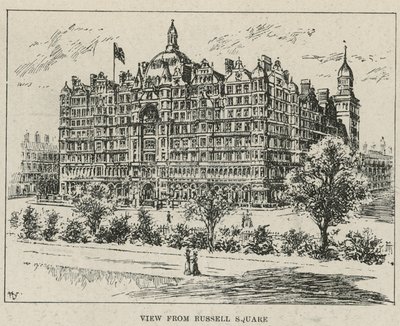 Russell Hotel, utsikt fra Russell Square av English School