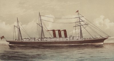 SS "City of New York", Inman og International Line (chromolitho) av English School