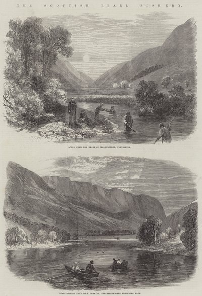 The Scottish Pearl Fishery (gravering) av English School